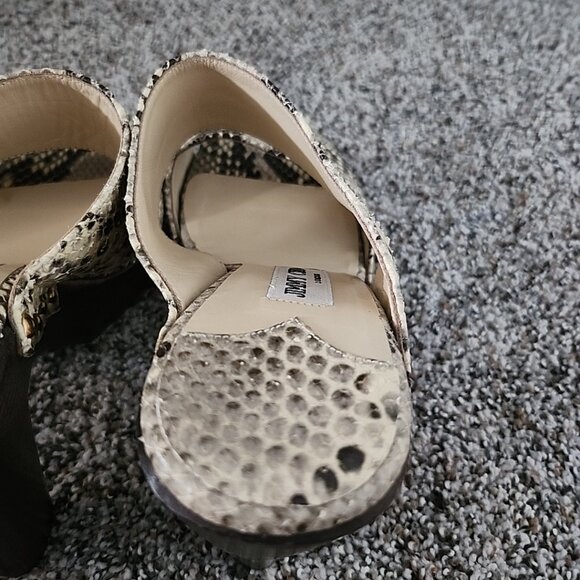 Jimmy Choo Snakeskin Python Slides Sandal Wooden Studded Heels Sz 40 - Picture 5 of 9